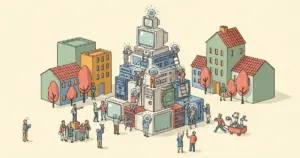 Editorial illustration for: AI Agents Spontaneously Form Social Hierarchies, Research Finds