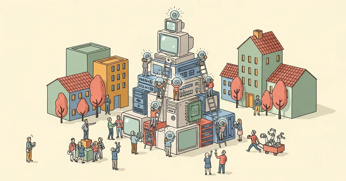 Editorial illustration for: AI Agents Spontaneously Form Social Hierarchies, Research Finds