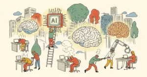 Editorial illustration for: Harvard Just Confirmed AI Is Frying Your Brain — Workers Who Use AI Most Are the Most Exhausted [