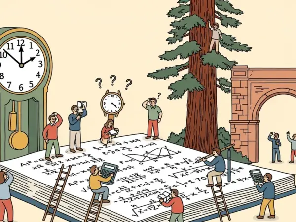 Editorial illustration for: AI Solves PhD Physics But Fails Clock Reading at 8.9% Accuracy [Stanford]