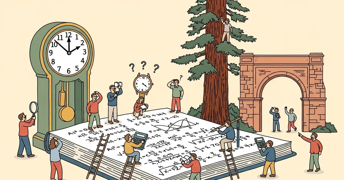 Editorial illustration for: AI Solves PhD Physics But Fails Clock Reading at 8.9% Accuracy [Stanford]