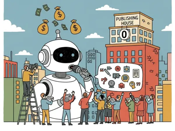 Editorial illustration for: AI Chatbots Quote Journalists in 1 of Every 4 Answers — But Pay Publishers $0