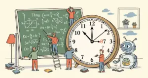 Editorial illustration for: GPT-5.4 Solves PhD Physics But Fails Clock Reading: AI's Jagged Intelligence