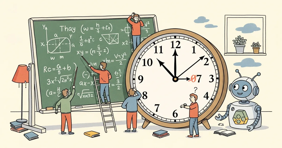 Editorial illustration for: GPT-5.4 Solves PhD Physics But Fails Clock Reading: AI's Jagged Intelligence