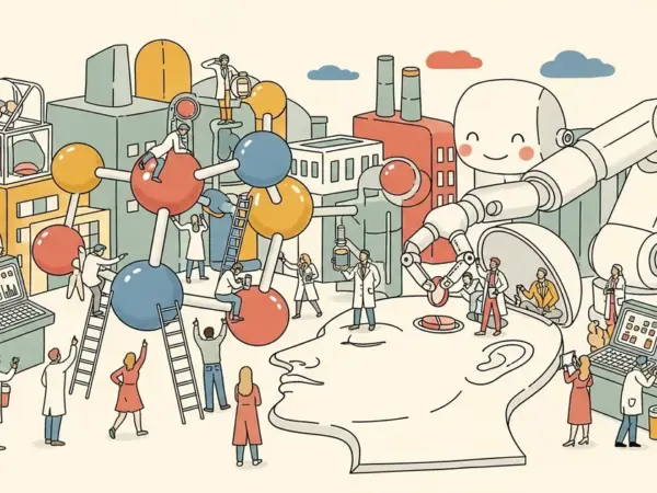 Editorial illustration for: AI-Designed Drugs Are Now in Human Trials — The First Results Will Make or Break a $50 Billion In