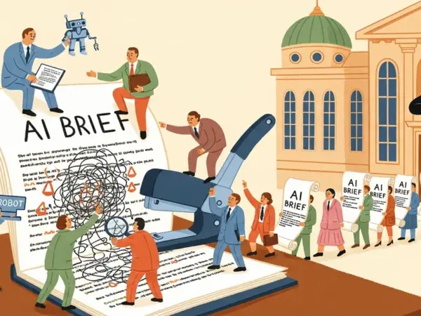 Editorial illustration for: Courts Keep Punishing Lawyers for Fake AI Briefs — But Lawyers Won't Stop