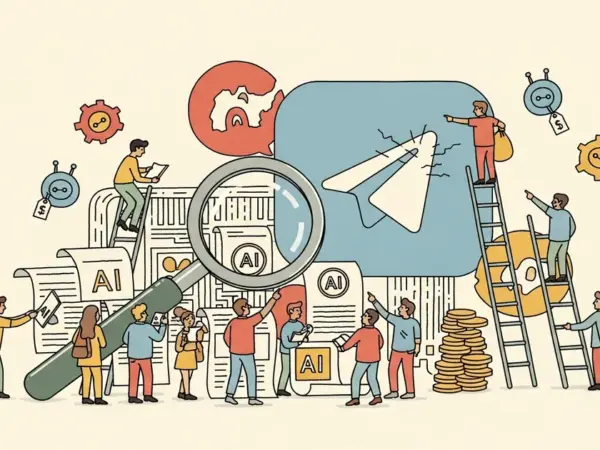 Editorial illustration for: AI Forensics Documents Monetized Nudifying Bot Ecosystem on Telegram