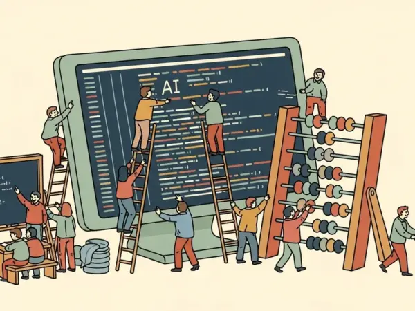 Editorial illustration for: 41% of All Code Is Now AI-Generated — But Developers Using AI Are Actually 19% Slower
