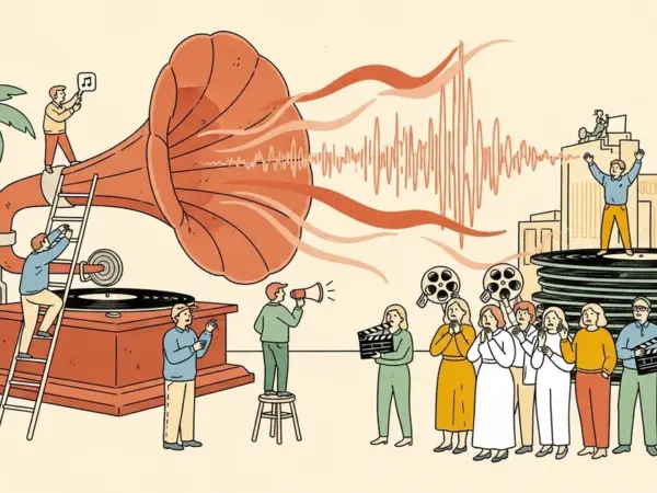 Editorial illustration for: An AI Music Artist Just Released a Video Telling Critics to Shut Up — Hollywood Is Panicking