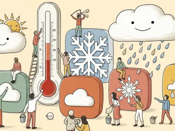 Editorial illustration for: AI Has Flooded All the Weather Apps