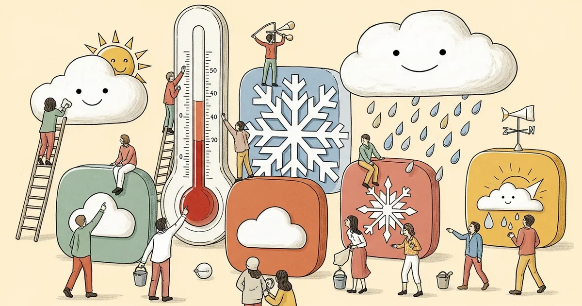 Editorial illustration for: AI Has Flooded All the Weather Apps