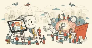 Editorial illustration for: AI in Work-Based Learning: Understanding the Purposes and Effects of Intelligent Tools Among Stud