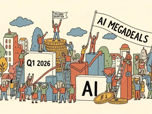 Editorial illustration for: AI Megadeals Make Q1 2026 the Largest Venture Quarter on Record