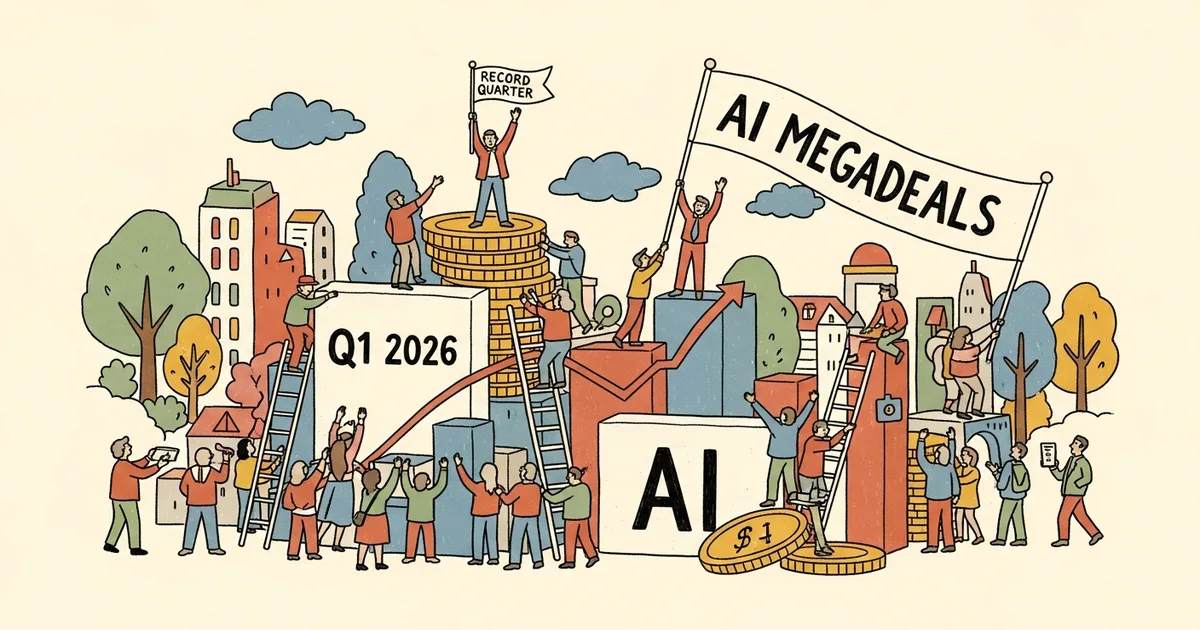 Editorial illustration for: AI Megadeals Make Q1 2026 the Largest Venture Quarter on Record