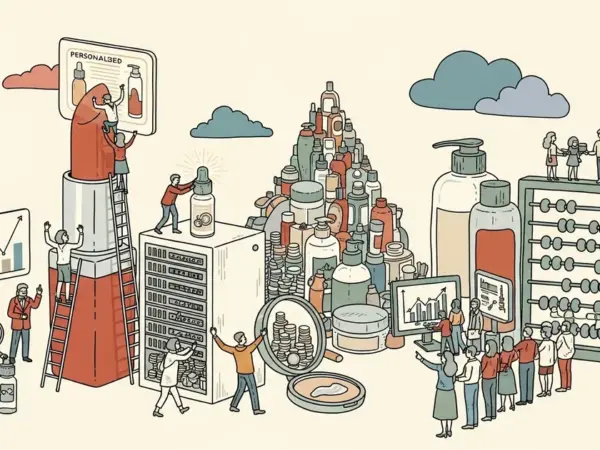 Editorial illustration for: Beauty Brands Using AI Personalization See 94% More Sales — Here's the Exact Playbook They're Usi