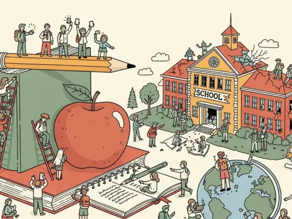Editorial illustration for: Schools Are Obsessed With AI Cheating — They're Missing the Real Crisis Already Here