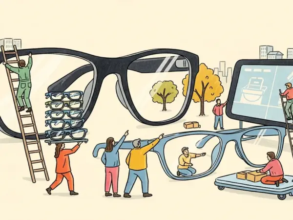 Editorial illustration for: AI Smartglasses Shipments Just Grew 322% — And the Winner Has No Camera