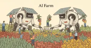 Editorial illustration for: These AI Farm Robots Run on Sunlight and Kill Weeds Without Chemicals — Aigen's Plan to End Herbi