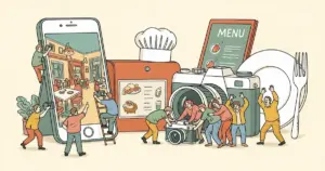 Editorial illustration for: Alibaba's AI Turns Phone Photos Into 3D Restaurant Tours in Minutes — Professional Photographers
