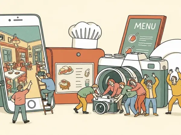Editorial illustration for: Alibaba's AI Turns Phone Photos Into 3D Restaurant Tours in Minutes — Professional Photographers