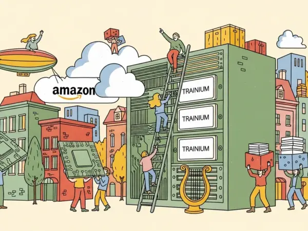 Editorial illustration for: Amazon's $9 Billion Anthropic Bet: Trainium Chips Are the Real Prize