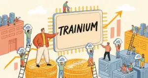 Editorial illustration for: Amazon CEO Jassy Defends $200B Capex, Touts Trainium as Nvidia Alternative