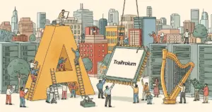 Editorial illustration for: Amazon Plans $25 Billion Anthropic Investment Tied to Trainium Chip Adoption