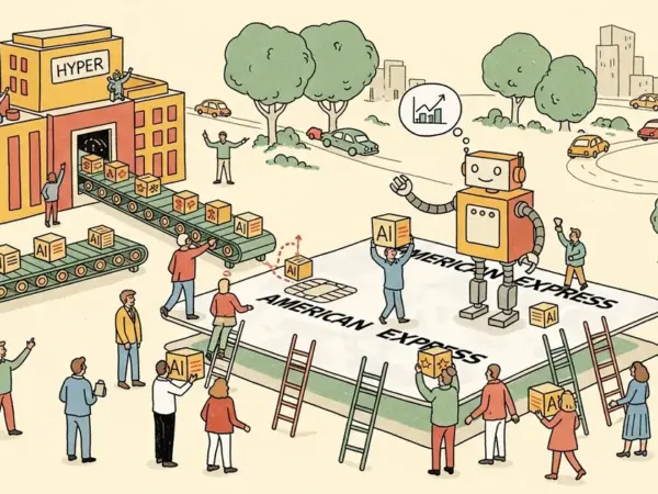 Editorial illustration for: American Express Acquires Sam Altman-Backed AI Expense Startup Hyper