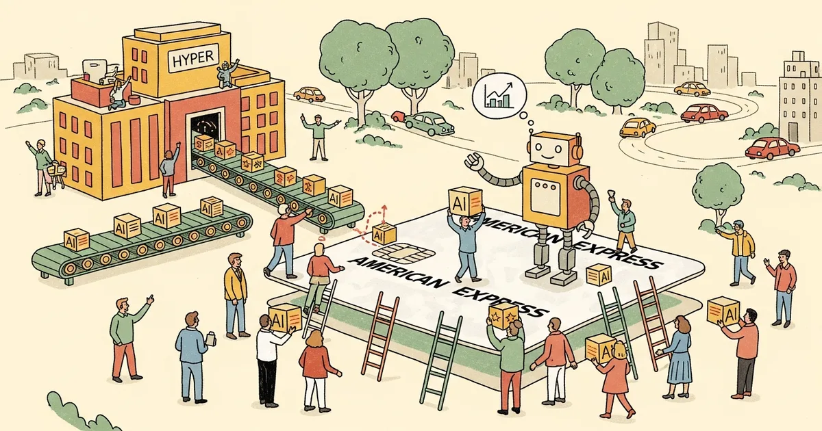 Editorial illustration for: American Express Acquires Sam Altman-Backed AI Expense Startup Hyper