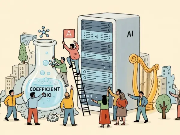 Editorial illustration for: Anthropic Acquires AI Biotech Startup Coefficient Bio for $400 Million in Shares