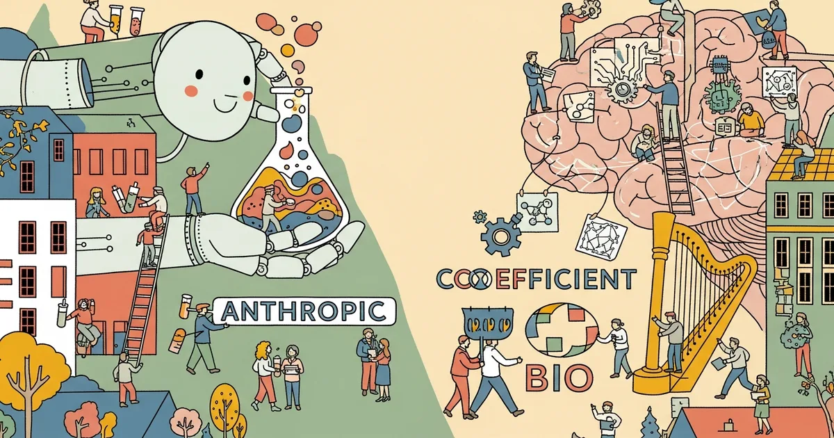 Editorial illustration for: Anthropic Acquires Biotech AI Startup Coefficient Bio in $400 Million Stock Deal