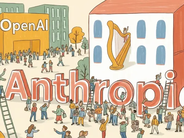 Editorial illustration for: Anthropic Becomes Hottest Trade in Private Markets as OpenAI Share Demand Cools