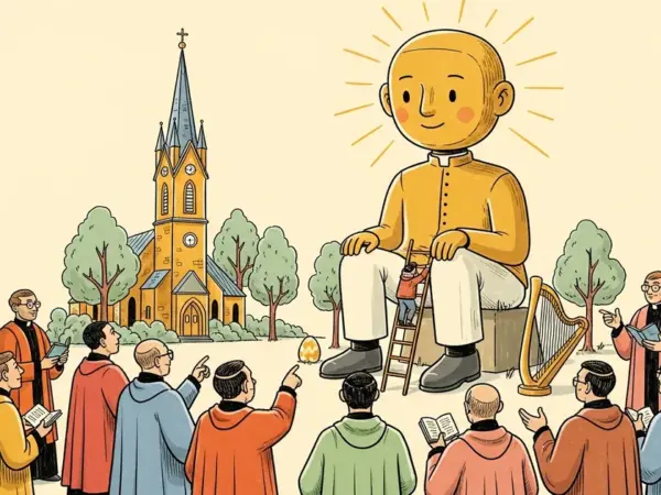 Editorial illustration for: Anthropic Asked 15 Catholic Priests If Claude Is a 'Child of God'