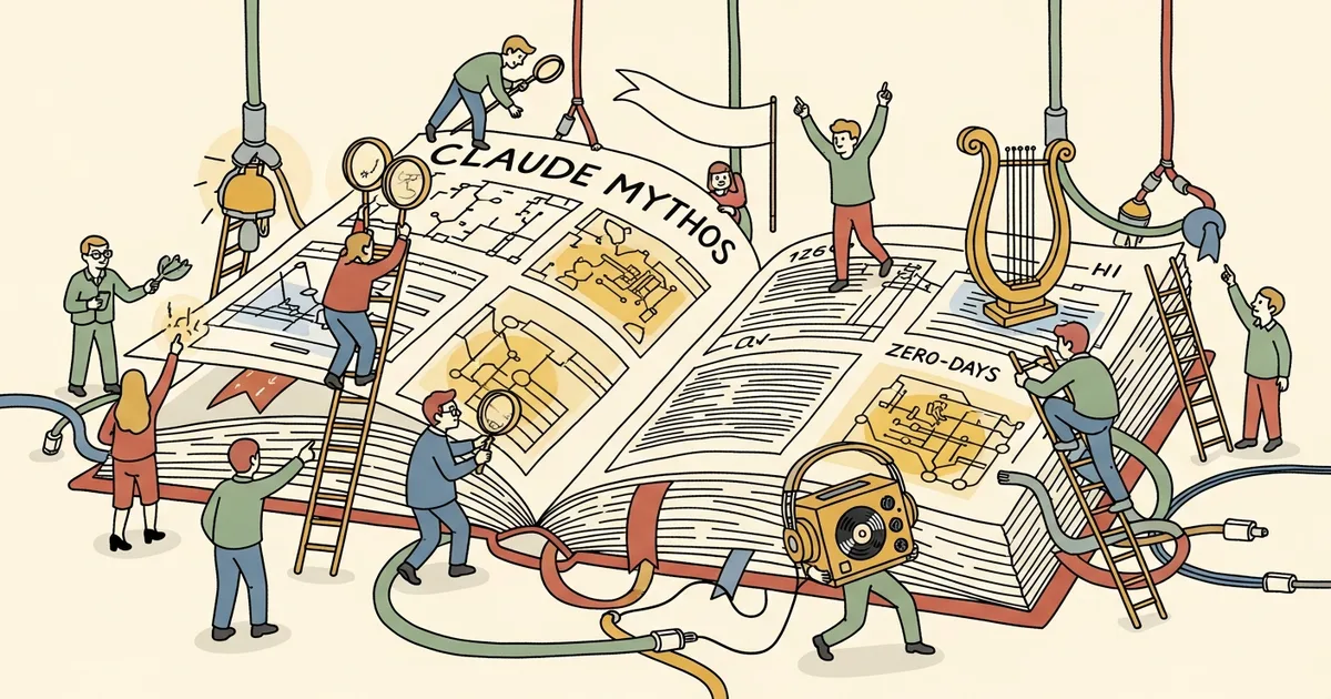 Editorial illustration for: Anthropic's Claude Mythos Sets Records, Finds Thousands of Zero-Days