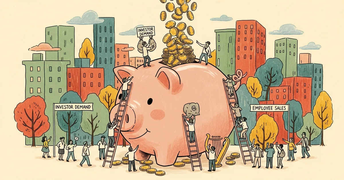 Editorial illustration for: Anthropic Completes Tender Offer With Investor Demand Outpacing Employee Sales