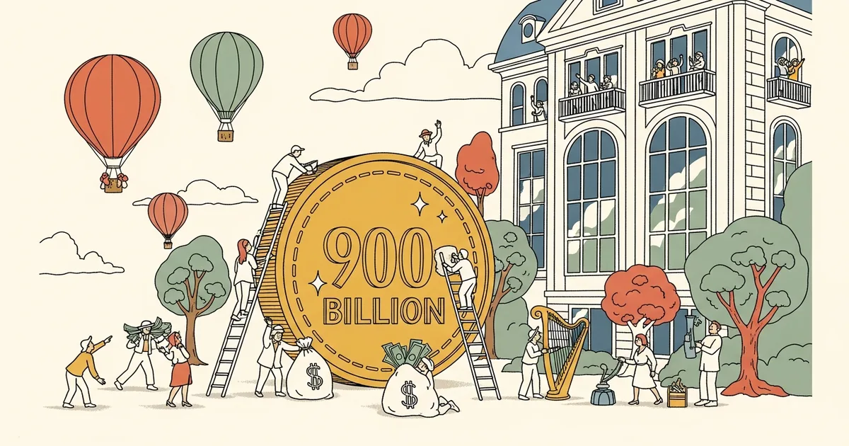Editorial illustration for: Anthropic Considers $900 Billion Valuation in New Funding Round