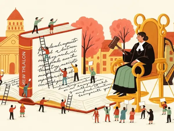 Editorial illustration for: A Judge Ruled That Banning Claude From Government Violates Free Speech