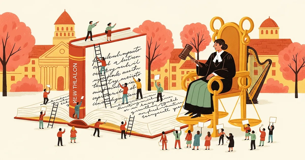 Editorial illustration for: A Judge Ruled That Banning Claude From Government Violates Free Speech