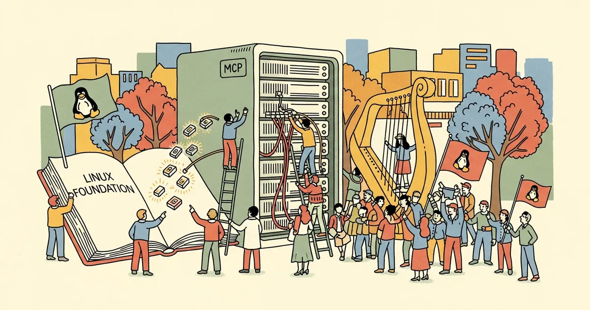 Editorial illustration for: Anthropic Just Gave Away Its Most Valuable Protocol — Why Donating MCP to Linux Foundation Is Gen