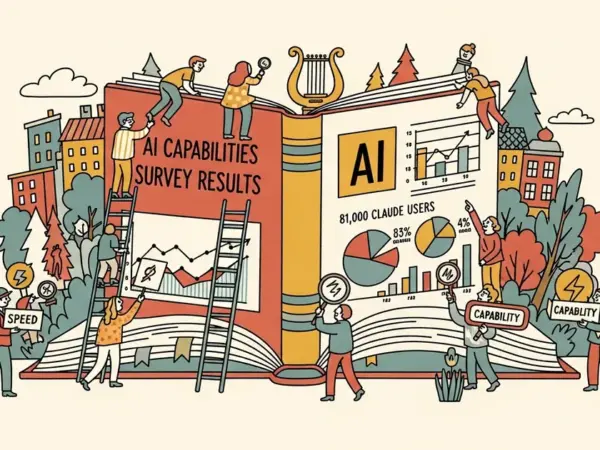 Editorial illustration for: Anthropic Survey: New AI Capabilities Edge Out Speed for 81,000 Claude Users