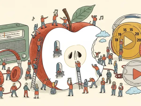 Editorial illustration for: Apple Music Launches Playlist Playground: AI-Generated Playlists Arrive in iOS 26.4