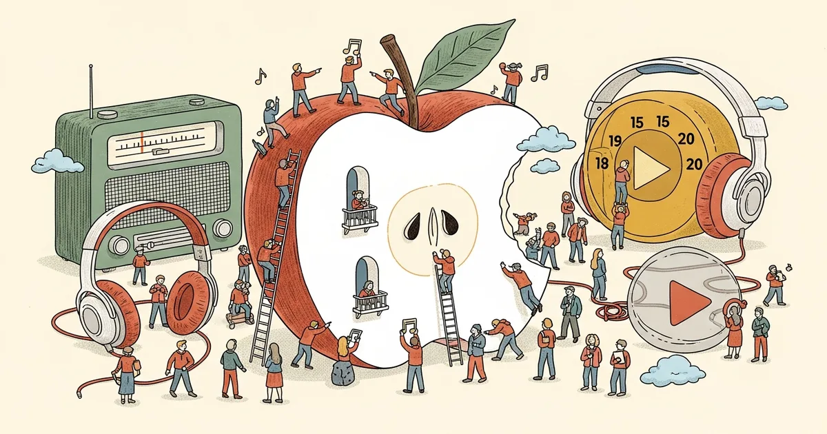 Editorial illustration for: Apple Music Launches Playlist Playground: AI-Generated Playlists Arrive in iOS 26.4