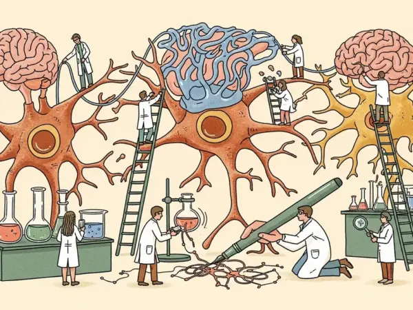 Editorial illustration for: Scientists Just Printed Artificial Neurons That Talk to Real Brain Cells