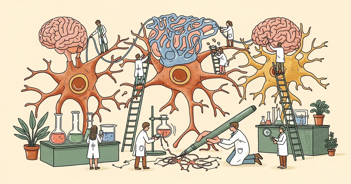 Editorial illustration for: Scientists Just Printed Artificial Neurons That Talk to Real Brain Cells