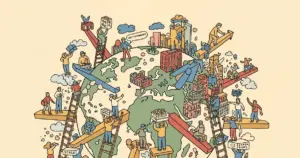 Editorial illustration for: ARTLAS: Mapping Art-Technology Institutions via Conceptual Axes, Text Embeddings, and Unsupervise