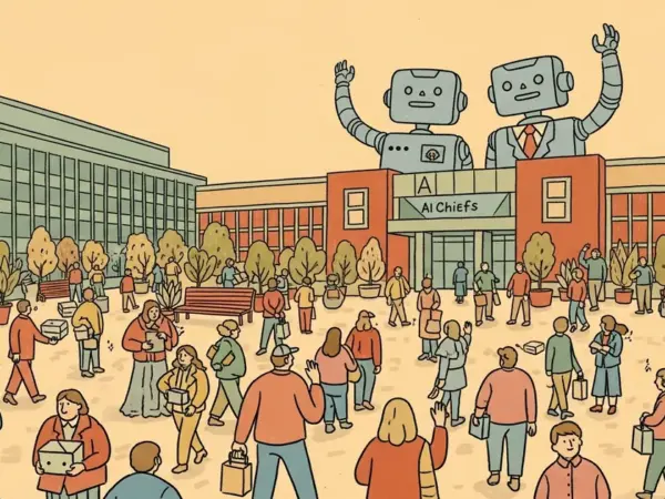 Editorial illustration for: Atlassian Fired 1,600 People and Replaced Its CTO With 2 AI Chiefs