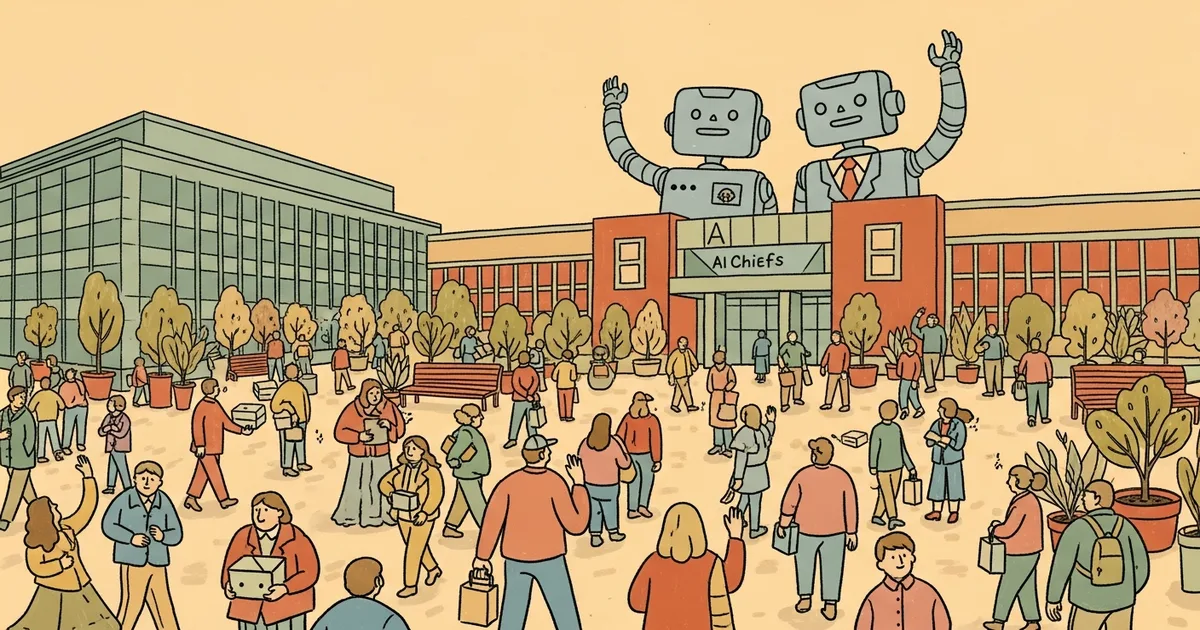 Editorial illustration for: Atlassian Fired 1,600 People and Replaced Its CTO With 2 AI Chiefs