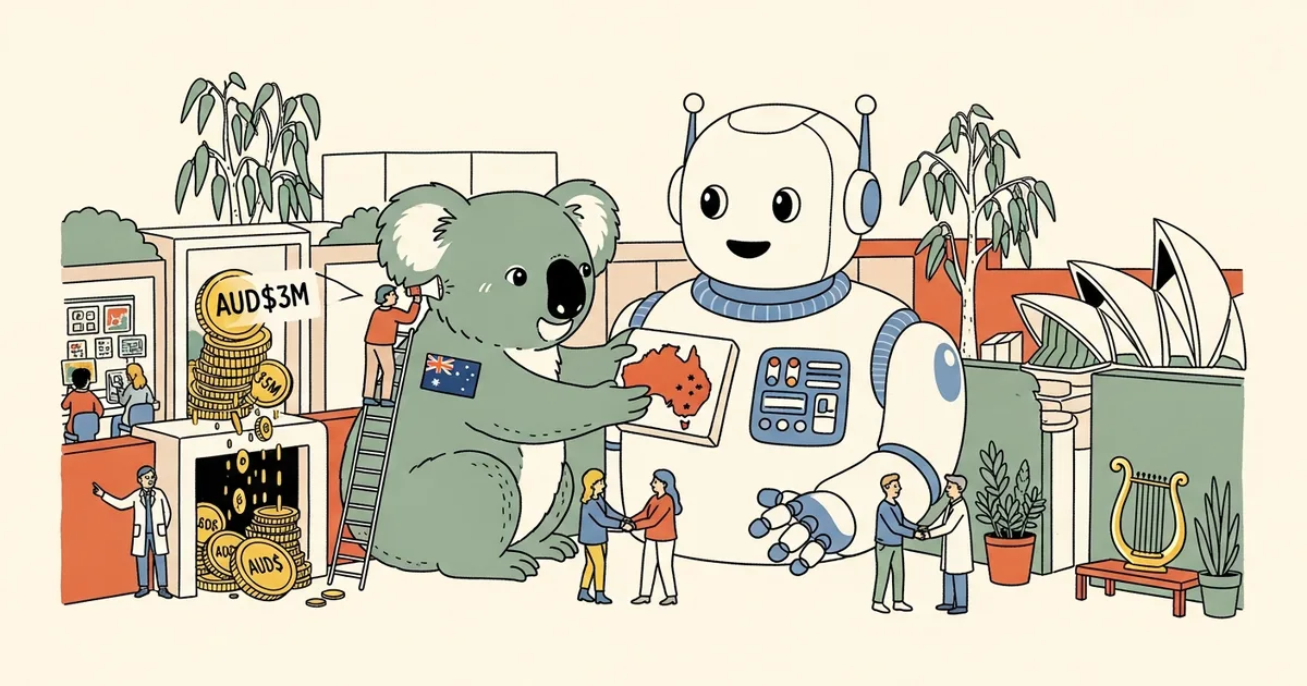 Editorial illustration for: Australia and Anthropic Sign AI Safety MOU With AUD$3M Research Investment