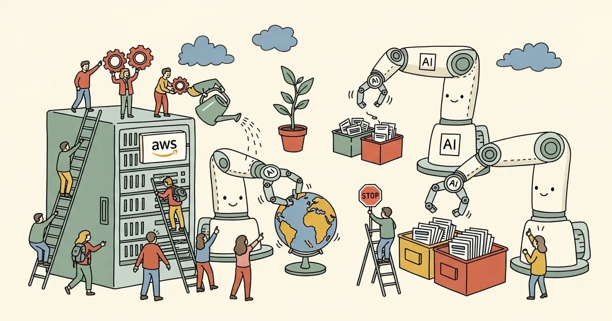 Editorial illustration for: AWS Just Released AI Agents That Run Your Business Operations — Without Asking Permission First
