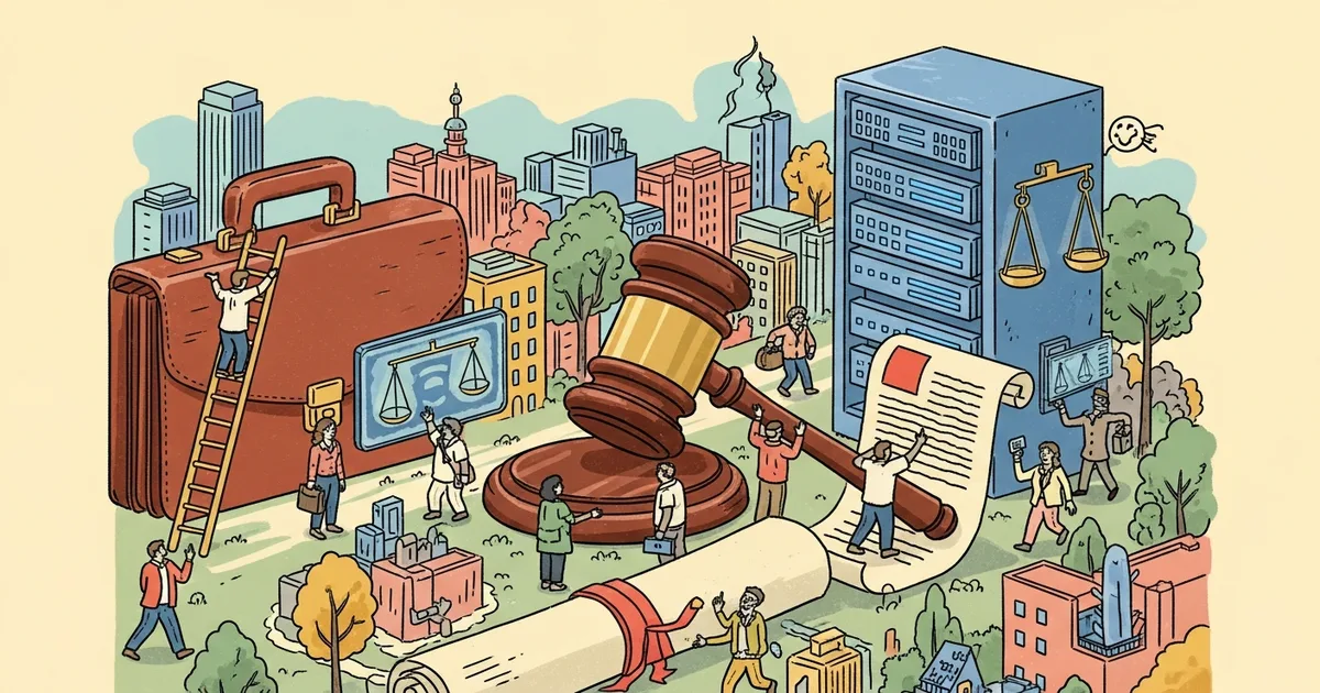 Editorial illustration for: The World's Biggest Law Firm Admitted AI Is Replacing Its Lawyers — And Harvey AI Is Worth $11 Bi